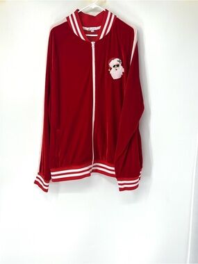 Jolly knits Christmas velour zip up jacket men’s XXL